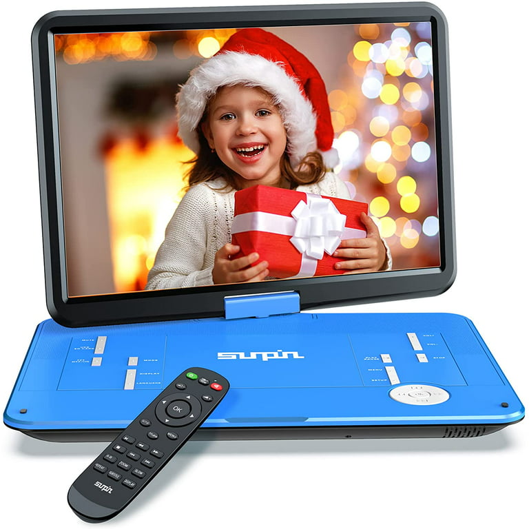 SUNPIN Lecteur DVD portable 17,9 avec grand écran pivotant HD, batterie  rechargeable de 6 heures, anti-choc, lecture de reprise, prise en charge AV