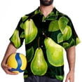 thumbnail image 4 of pear Men's Short Sleeve Hawaiian Beach Shirts, Casual Printed Button Down Spread Collar Tops, Summer Unisex Style, 4 of 6