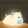 thumbnail image 4 of Wosthever Bonita luz de grifo de vaca, luces nocturnas de silicona, 7 colores, flexible con carga USB, luz nocturna, dormitorio infantil, sala de Iluminación y accesorios Azul, 4 of 6