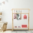 thumbnail image 5 of BAMBOOHOMIE Kids Clothes Rack, Bamboo Small Clothing Rack with Storage Shelf & 2 Rods, Foldable Child Garment Rack for Hanging Clothes, Regular Size, 5 of 8