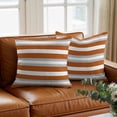 thumbnail image 3 of Orange Gray Stripe Throw Pillow Cover Abstract Cotton Linen Cushion Cover Throw Pillow Case with Invisible Zipper for Couch Sofa Bed Chair Car 20x20 Inch, 3 of 9