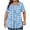Light Blue, variant on T Shirt for Women Loose Square Neck Short Sleeve Floral Print T Shirt Plus Size Blouse Red 4XL