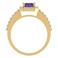 thumbnail image 4 of 1.92 ct Emerald Cut Natural Amethyst Halo Engagement Ring for Women in 18K Yellow Gold, 4 of 5