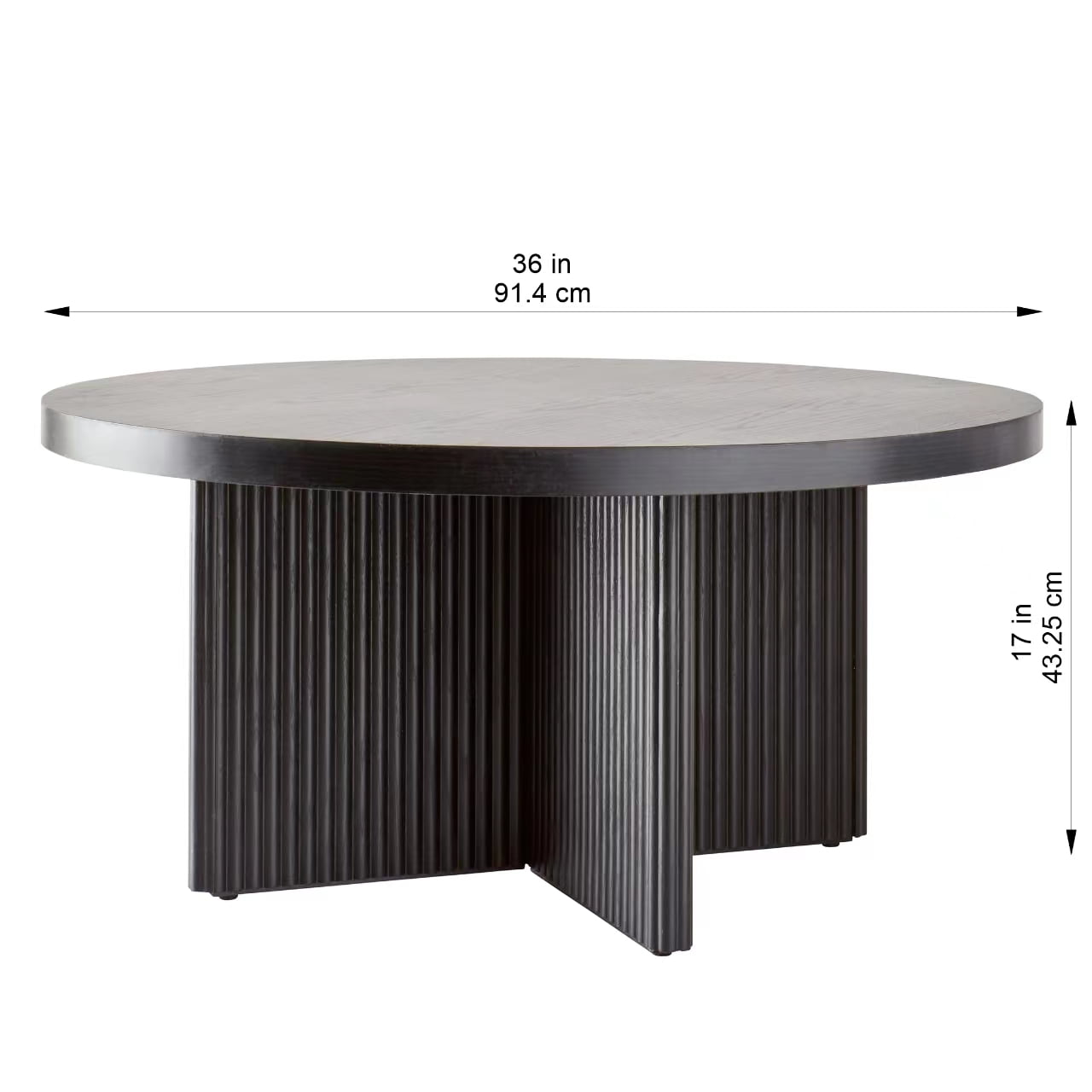 Better Homes & Gardens Lillian Fluted Black Coffee Table