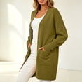 thumbnail image 7 of Otvok Women Soft Open Front Knit Cardigan, Drop Shoulder Long Sleeve Mid Length Loose Sweater Coat with Side Pockets, 7 of 7