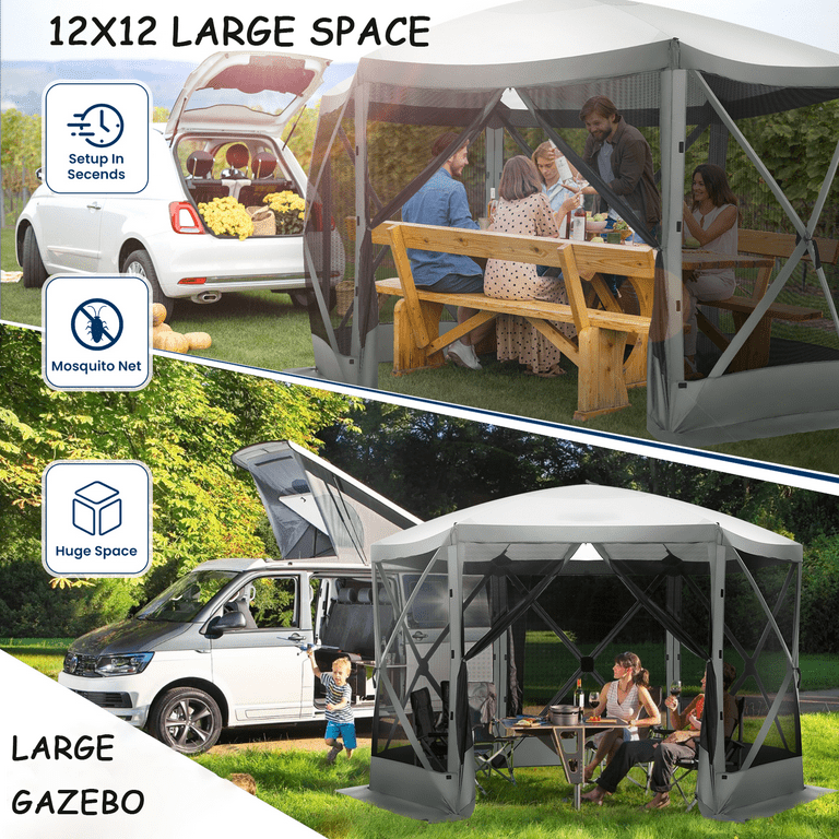 COBIZI 12'x12' Pop-up Gazebo, Waterproof, UV Resistant, Portable