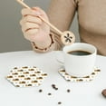 thumbnail image 3 of Leather Coasters with Heat-resistant for Drinks, Brown White Snail Print -标题2 Hexagon, 3 of 5
