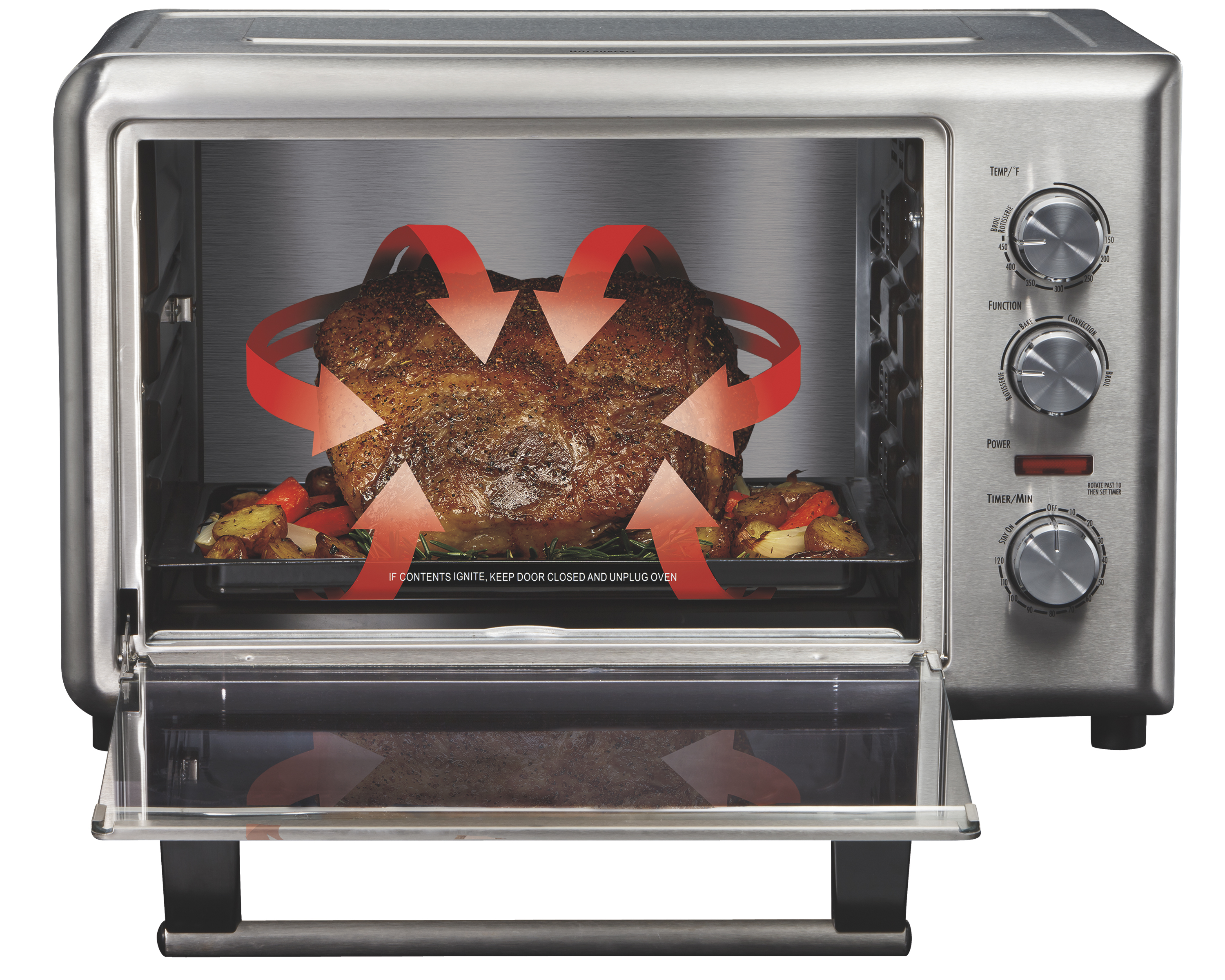 Hamilton Beach Countertop Oven with Convection and Rotisserie, Baking, Broil, Extra Large Capacity, Stainless Steel, 31103 - image 2 of 6