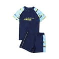 thumbnail image 5 of WOYY Boys 2-Piece Swimsuit Quick Dry Short Sleeve Rash Guard Bathing Suit,Husky, 5 of 7
