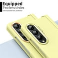 thumbnail image 2 of ELEHOLD for Samsung Galaxy Z Fold 4 2022 7.6 inch Case, Skin-Feeling PC Double Metal Plating Lens Rings Circles Pen Tray Hinge Free Capacitive Shockproof All-inclusive Folding Case for ZFold 4,Yellow, 2 of 7