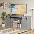 thumbnail image 2 of Vineego Rustic Modern TV Stand for 65-Inch TVs - Entertainment Center with Storage Cabinet & Sliding Barn Door Design,Gray, 2 of 7