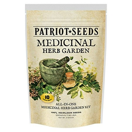 Patriot Seeds 10 Variety Seed Pack 100-Percent Heirloom Medicinal Herb