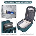 thumbnail image 2 of Mochila de expansión con USB, bolso escolar impermeable para negocios, bolso de viaje multifuncional para computadora portátil, bolso de hombro para hombres y mujeres, 2 of 6
