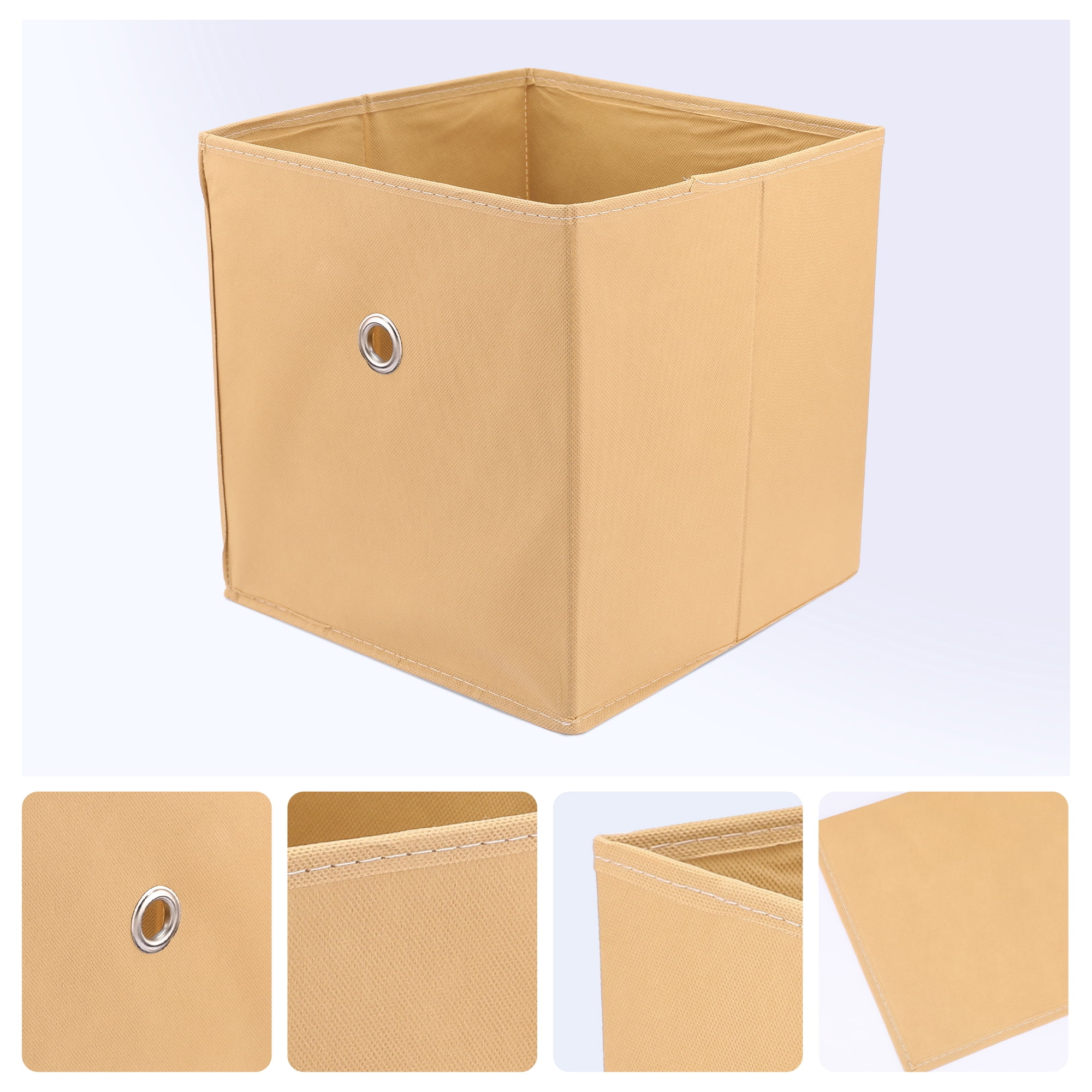 Unique Bargains Fabric Storage Bin for Shelves Closet Khaki 11*11*11in