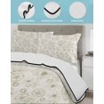 thumbnail image 4 of Quilts King Size Bedding Set, Farmhouse Flowers Lightweight Quilted Comforter, Green Botanical Floral Patterned Soft Reversible Bedspread Coverlet with Pillow Covers for All Season, 96" x 106", 4 of 7