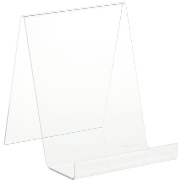 Plymor Clear Acrylic Flat Back Display Easel With 2.5" Box Ledge, 7.25" H x 6" W x 7" D