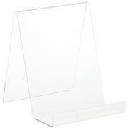 Plymor Clear Acrylic Flat Back Display Easel With 2.5" Box Ledge, 7.25" H x 6" W x 7" D