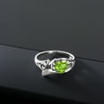 thumbnail image 4 of Gem Stone King 0.52 Ct Heart Shape Green Peridot White Diamond 925 Sterling Silver Mom Ring, 4 of 4