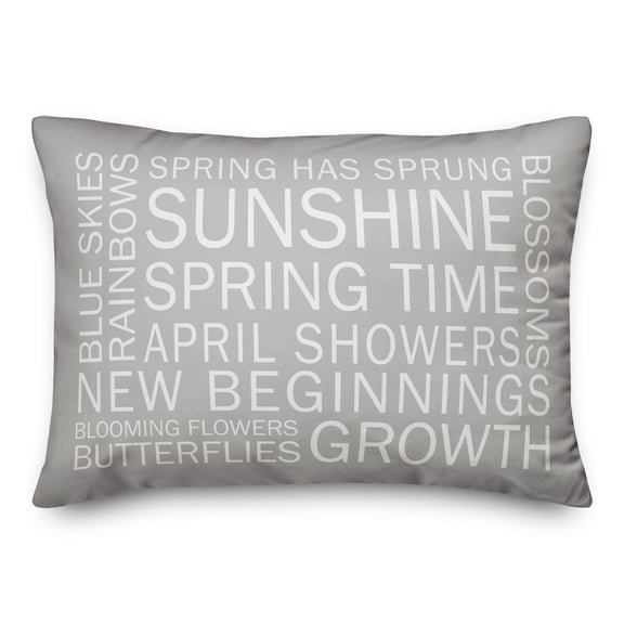 Creative Products Gray Spring Sayings 20 x 14 Spun Poly Pillow