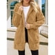 thumbnail image 5 of Chaqueta de Mujer con Cremallera, Bolsillos, Sudadera Larga Extragrande con Capucha, Mangas Largas y Suave, Abrigo de Peluche Cálido Marrón L, 5 of 8