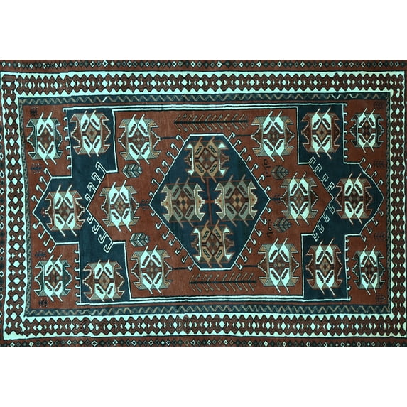 Ahgly Company Indoor Rectangle Persian Light Blue Traditional Area Rugs, 6' x 9'
