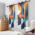 thumbnail image 2 of Yayeee Window Curtains Light Filtering 63"x52" Grommet Panel Pair Home Living Room Decor, Green Abstract Wavy, 2 of 7