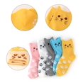thumbnail image 3 of 5 pares de calcetines de gato para mujer, lindos calcetines de animales para mujer, regalos de Navidad para amantes de los gatos, duraderos y mantendrán tus pies cómodos, 3 of 5