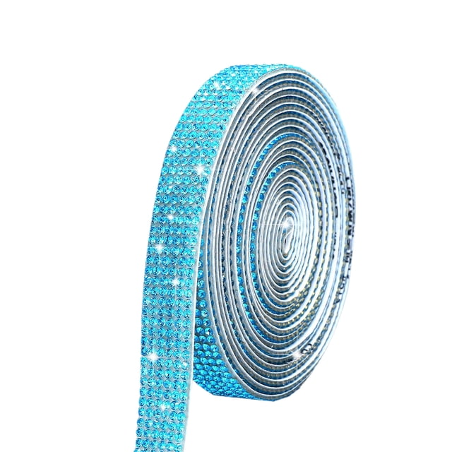 Rhinestones For Crafts 6-Row Self-Adhesive Crystal Diamond Ribbon 40 in Long With 2 mm Rhinestones For Christmas DIY Projects
