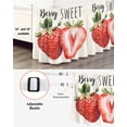 thumbnail image 3 of Strawberry Wrap Around Bed Skirts for King Bed 16" Drop, Bed Skirt with Adjustable Elastic Belt Dust Ruffle Bed Valance for Bedroom Hotel Luxury Red Summer Fruits Green Botanical Bed Frame Cover, 3 of 7