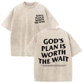 thumbnail image 6 of Christian Graphic Shirts for Men God's Plan Is Worth The Wait Oversized Acid Wash Tshirt Faith Back Print Religious T-shirts Casual Tops for Streetwear Summer Vacation, 6 of 6