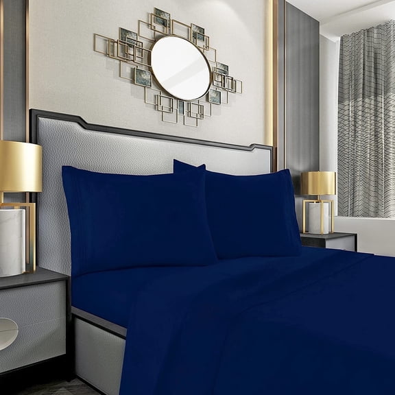 Silky-Soft 2-Piece Pillowcases, King Size - Navy Blue