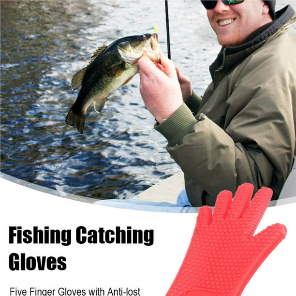 Fishing Catching Gloves Rubber Anti-slip Fishing Five fishing