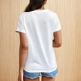 thumbnail image 3 of Women's Tops Under $10 Free Shipping V-Neck Short Sleeve Solid Color Casual Shirt Fashion Summer Shirt, 3 of 7