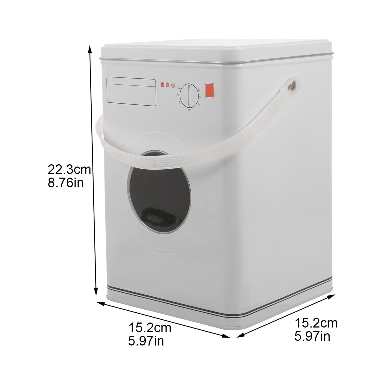 Large Capacity Laundry Detergent Powder Container, Washing Machine Shaped Metal Storage Box for and Cleaning Supplies