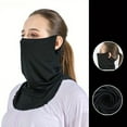 thumbnail image 2 of CNKOO Breathable Summer Cycling Headscarf with Ear Protection - Lightweight Elastic Face Mask for Outdoor Sports  Black Polyester Triangular Scarf for Sun & Insect Shielding  Hand Wash On, 2 of 5