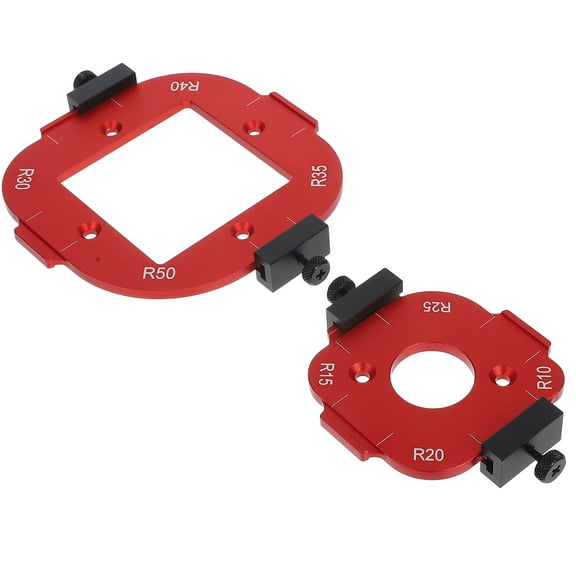 WORGEOUS  2 Pcs Woodworking Fillet Mold Edge Trimming Machine Fixture Router Corner Arc Red