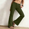 thumbnail image 5 of cocolona Womens Casual Loose Work Pants Elastic Button Waist Straight Wide Leg Travel Lounge Pants with Pockets, 5 of 5