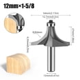 thumbnail image 2 of 1 Pce 12mm Tige Coin Arrondi pour Routeur avec Roulement Coupeur de Tungstène Outils de Menuiserie, Excellente Application Multi-Usage, 2 of 4