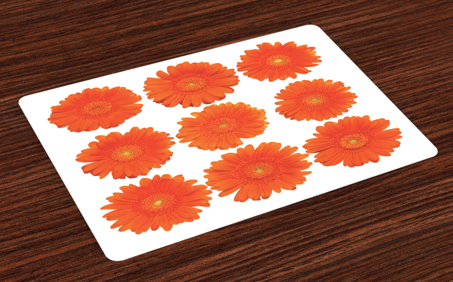 Orange Placemats Set of 4 Collection of Orange Gerberas Botanical
