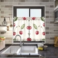 thumbnail image 4 of Yayeee Kitchen Curtains Tier Pair Light Filtering 27"x36" Rod Pocket Short Cafe Window Panel, Beige Cherry, 4 of 7