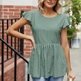 thumbnail image 2 of Scyoekwg Women Tops Trendy Trendy Ladies Blouses Dressy Casual Going Out Tops Short Sleeve Loose Womens Summer Fashion Cute T Shirts, 2 of 4