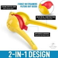 thumbnail image 2 of Zulay Kitchen 2-in-1 Manual Lemon Squeezer Manual Juicer Citrus Press - Yellow/Red, 2 of 8