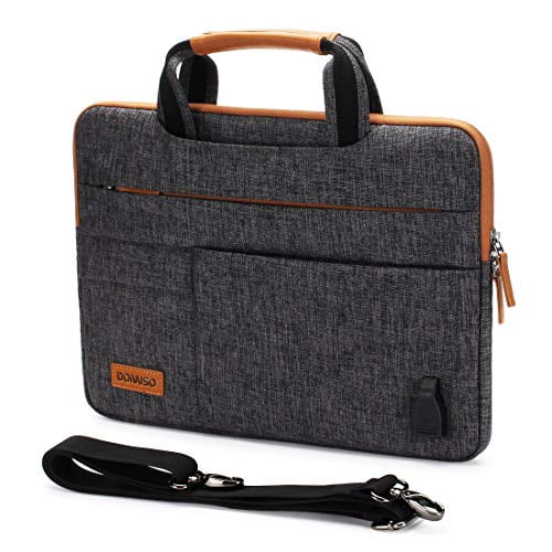 DOMISO 10.1 Inch Multi-Functional Laptop Sleeve Business Briefcase Messenger Bag with USB Charging Port for 10.1-10.5