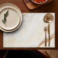 thumbnail image 5 of White Gold Marble Pattern Summer Placemats Table Placemats Set Of 4-Linen Kitchen Washable Placemats Table Mats 11.8"x17.7" Non-Slip Heat Resistant, 5 of 6