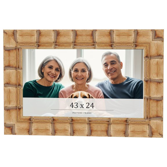 43x24 Frame Beige Real Wood Picture Frame Width 3 inches | Interior Frame Depth 0.5 inches |