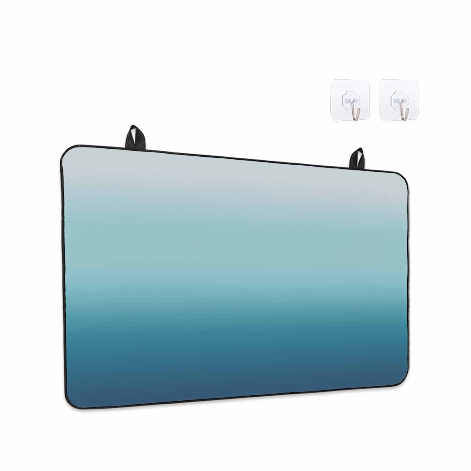 Navy Blue Ombre Stove Top Cover for Electric Stove, Heat-proof & Non Slip Glass Top Stove Cover Protector, Teal White Gradient Modern Abstract Art Kitchen Flat Cooktop Rubber Mat 36x21 Inches