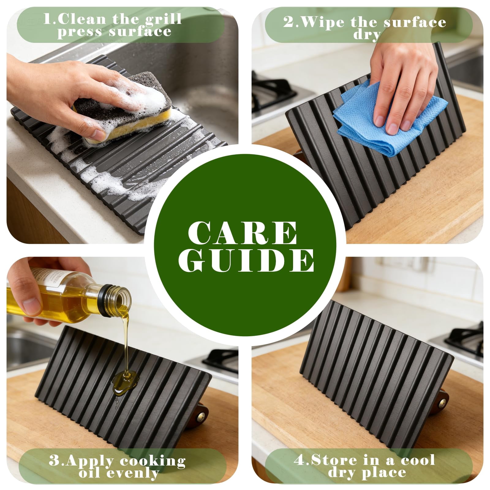 2.2 Lb Handheld Heavy Duty Cast Iron Grill Press  7.8x3.9 Inch Rectangle Burger With Wood Handle For Blackstone Griddle Chef Camp Panini Vegetable Bacon Sandwich Bbq 2 Pack
