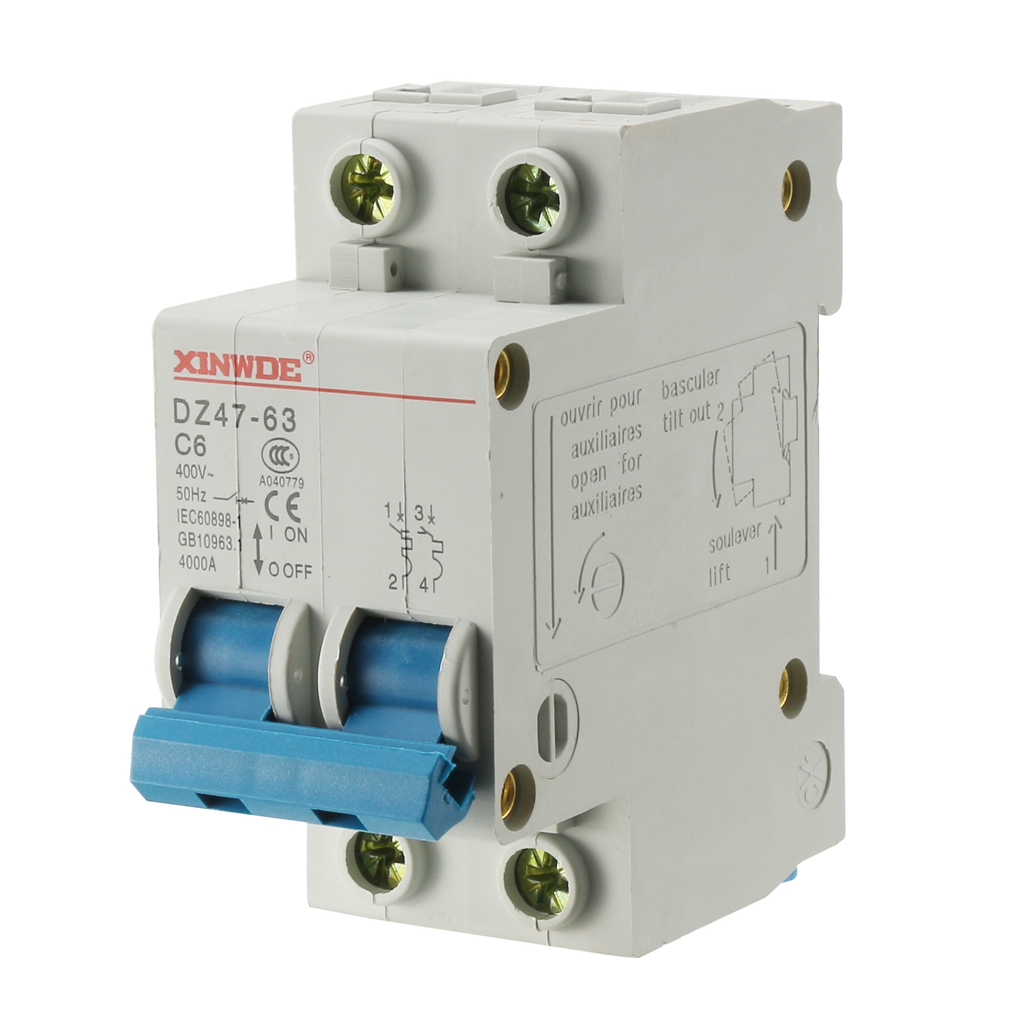 2 Poles 6A 400V Low-voltage Miniature Circuit Breaker DZ47-63 C6