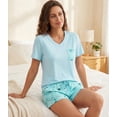 thumbnail image 4 of Womens Pajama Sets Soft T-shirt and shorts Sleepwear Sets size M, 4 of 5