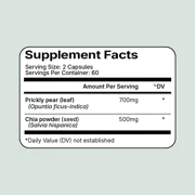 Santo Remedio Nopal Chia, Prickly Pear Cactus and Chia Powder Dietary Fiber Supplement, 60 Capsules, 30 Servings per Container